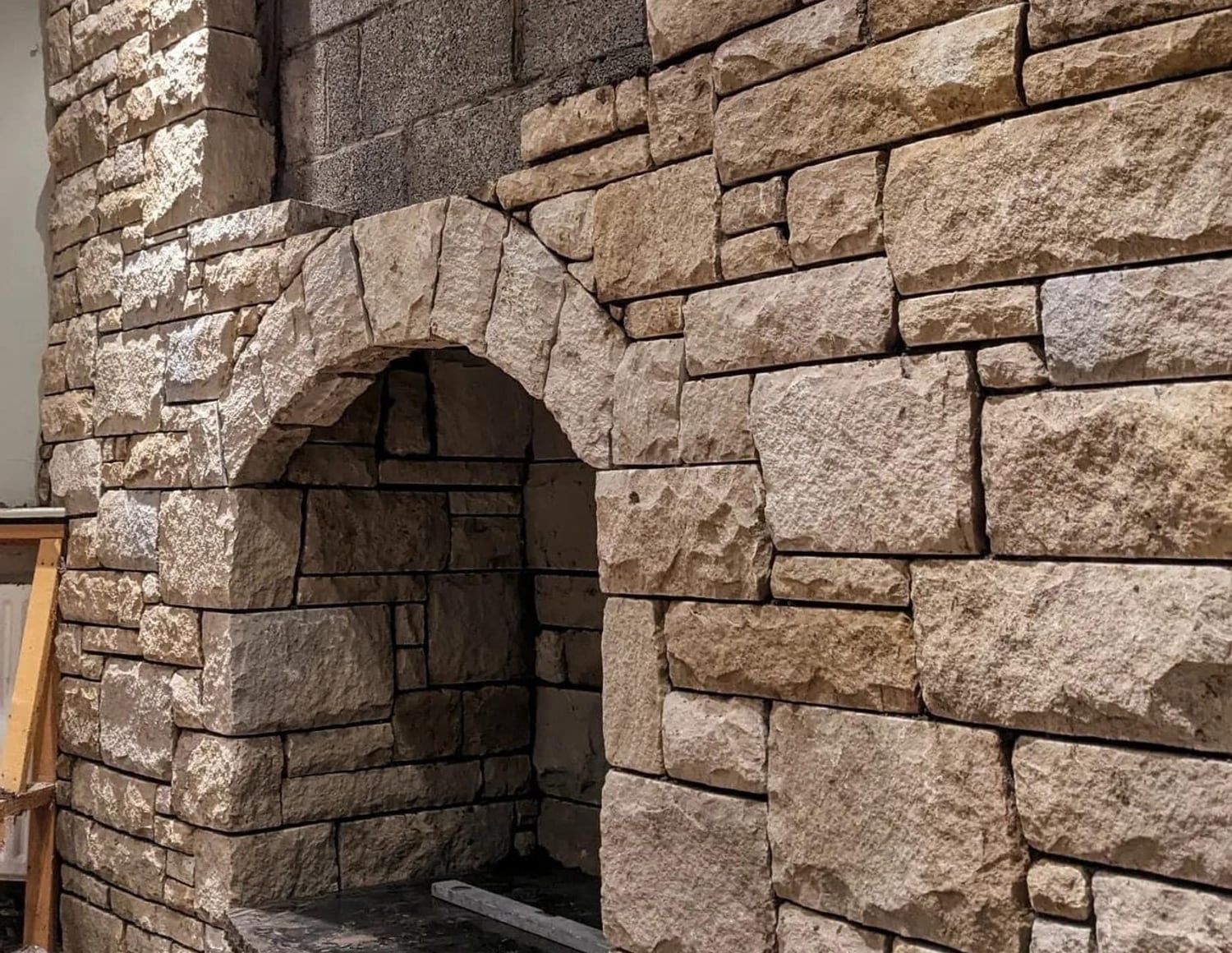 Hand-set natural stone archway by Mason One, Rocky River OH