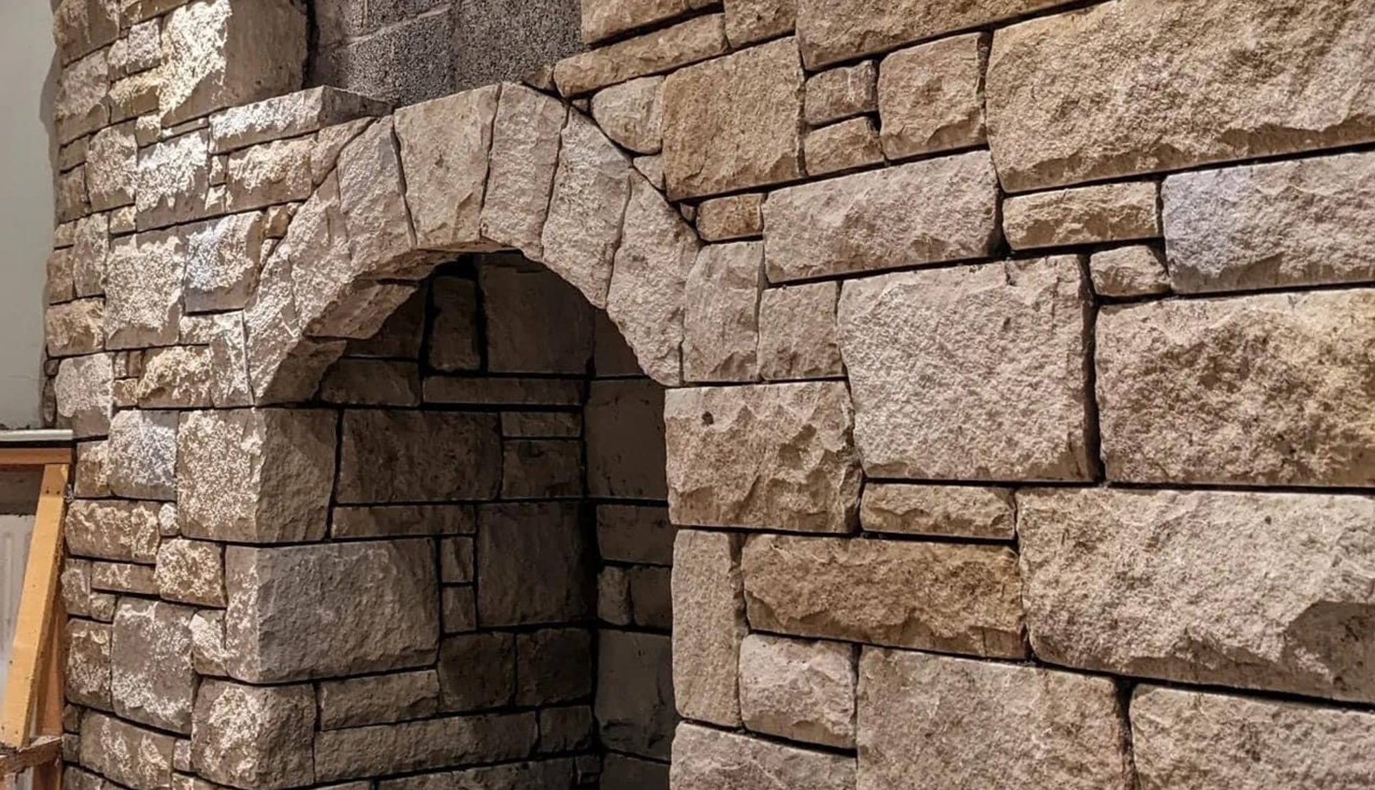 Hand-set natural stone masonry by Mason One in Rocky River, Ohio